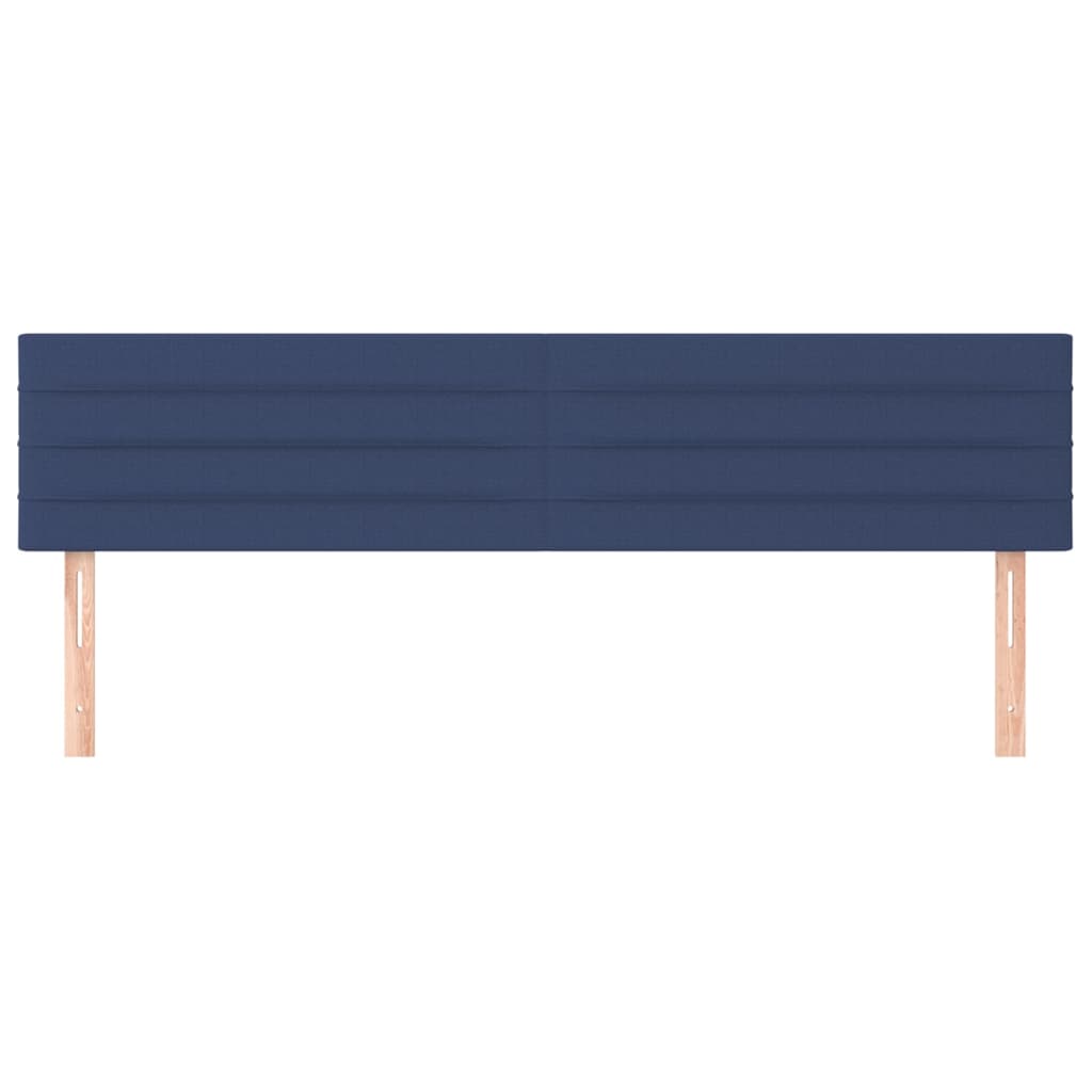 Hoofdborden 2 st 100x5x78/88 cm stof blauw