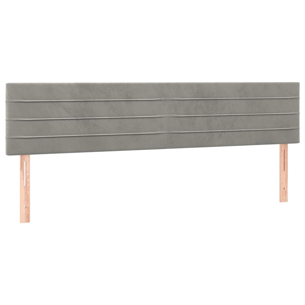 Hoofdborden 2 St 00 X 5 X 78/88 Cm Fluweel Lichtgrijs 200 cm Laag
