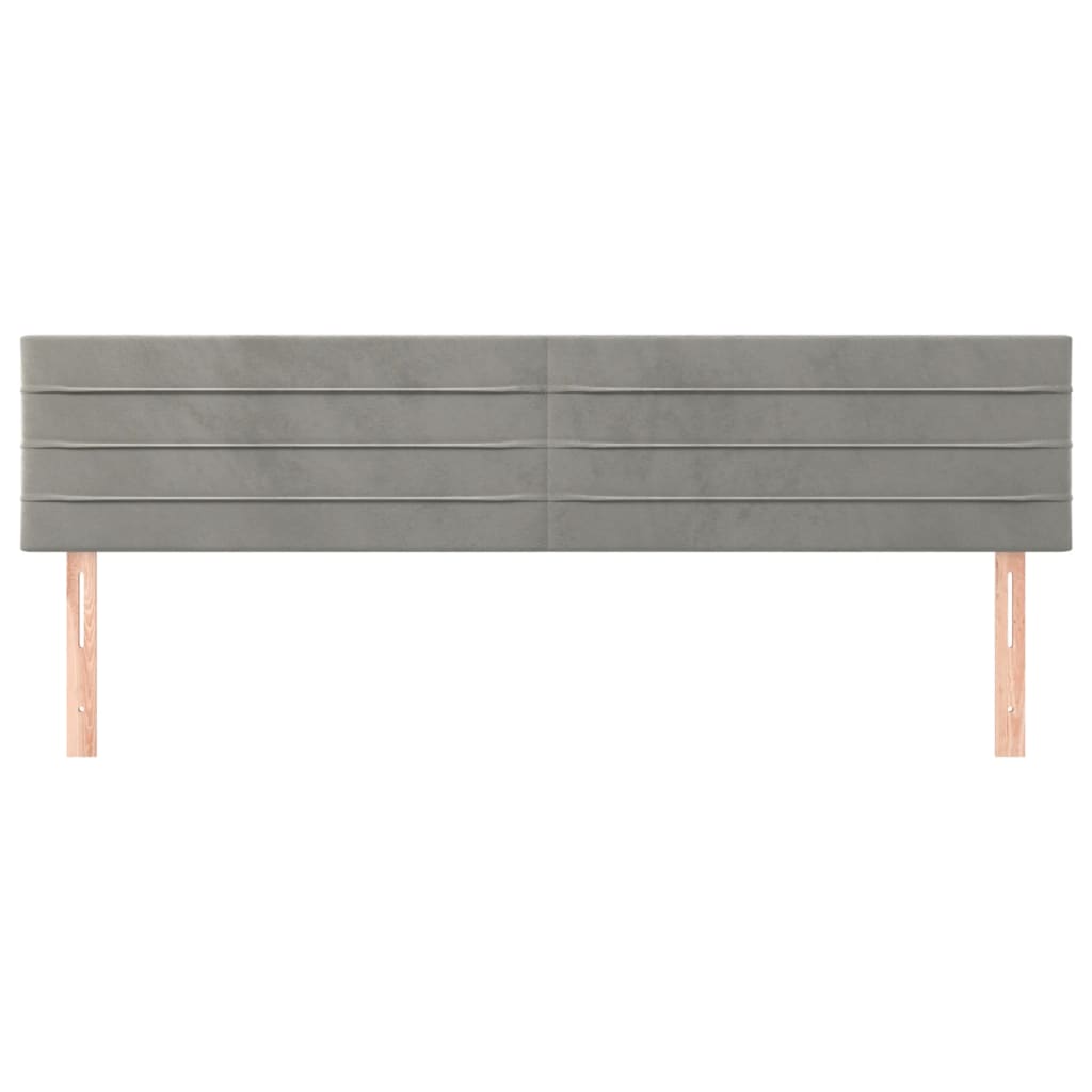 Hoofdborden 2 St 00 X 5 X 78/88 Cm Fluweel Lichtgrijs 200 cm Laag
