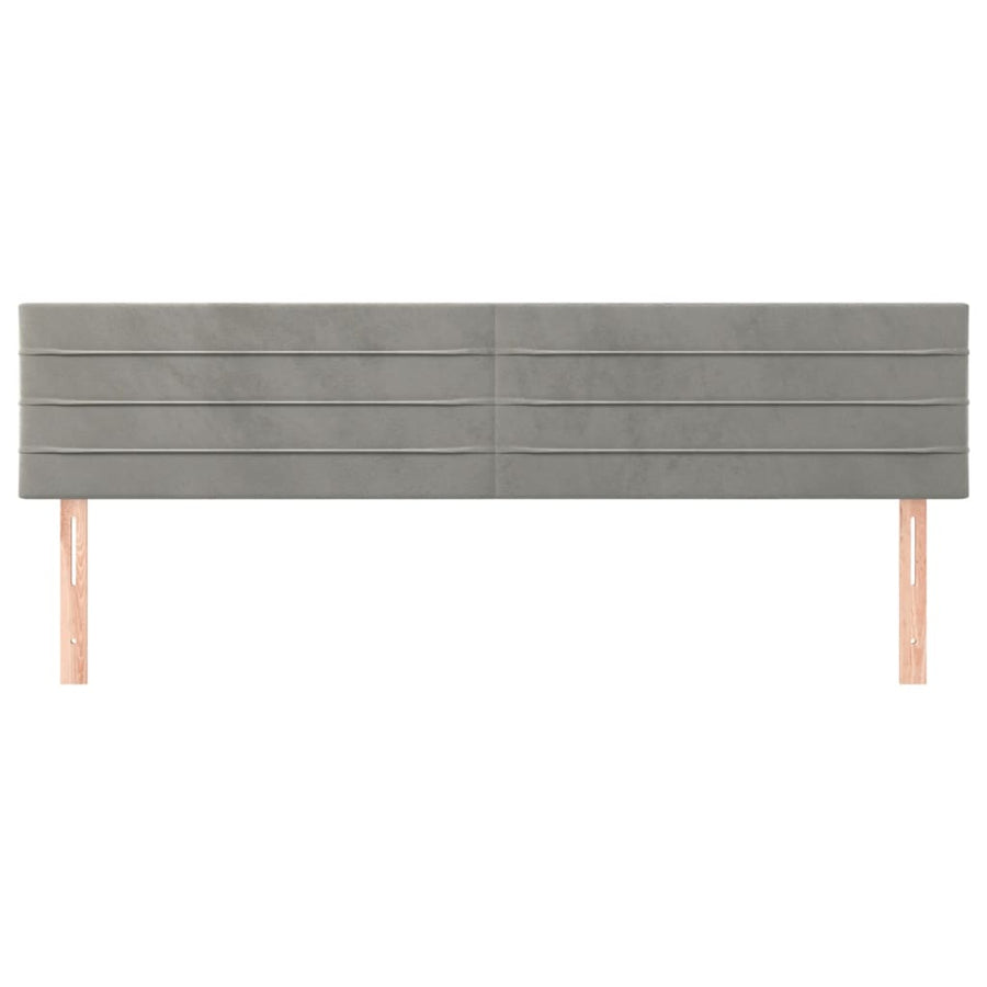 Hoofdborden 2 St 00 X 5 X 78/88 Cm Fluweel Lichtgrijs 200 cm Laag