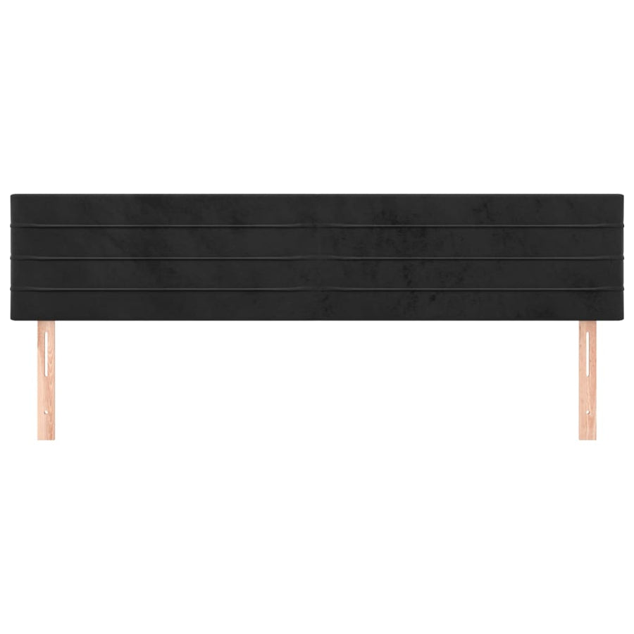 Hoofdborden 2 St 00X5X78/88 Cm Fluweel Zwart 200 cm Laag