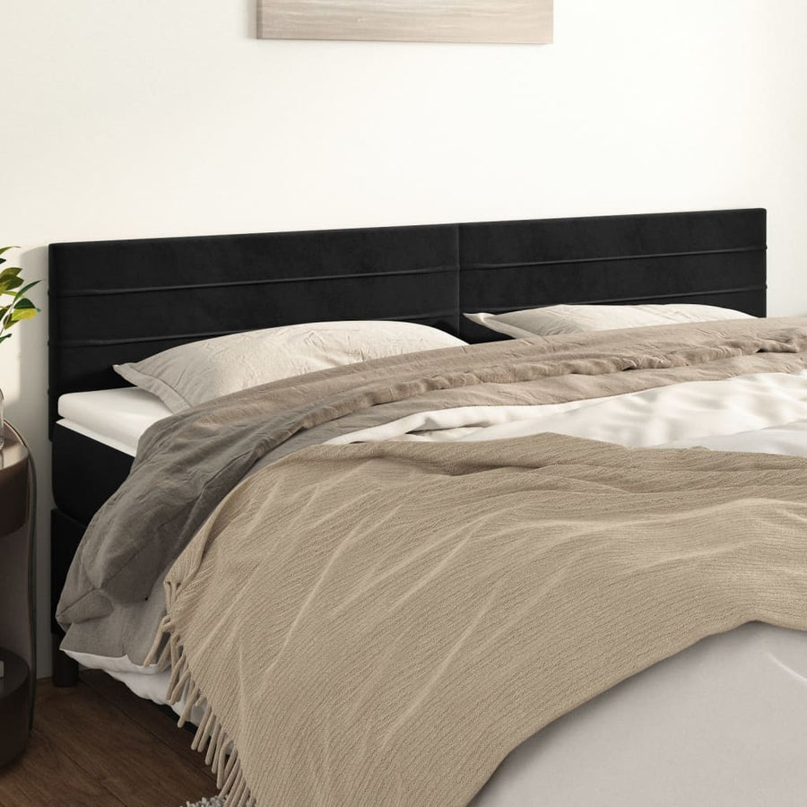 Hoofdborden 2 St 80X5X78/88 Cm Fluweel Donkerblauw