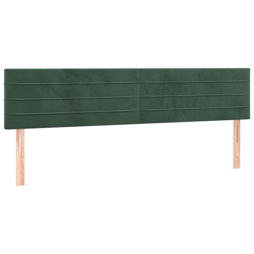 Hoofdborden 2 st 100x5x78/88 cm fluweel donkergroen 200 cm Donkergroen