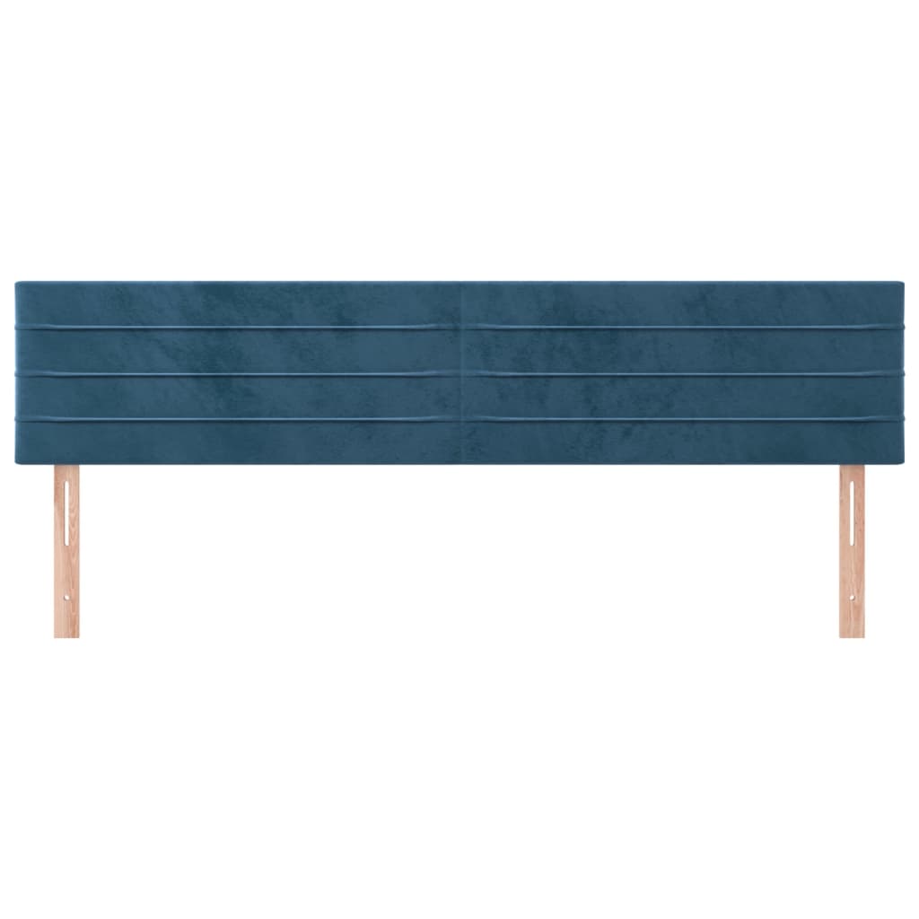 Hoofdborden 2 St 00X5X78/88 Cm Fluweel Donkerblauw 200 cm Laag