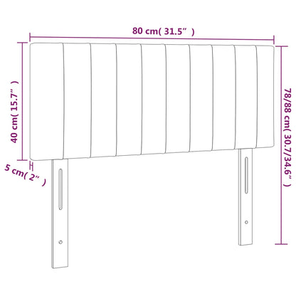 Hoofdbord 80x5x78/88 cm stof donkergrijs 80 cm Laag