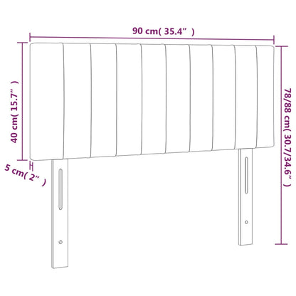 Hoofdbord 90x5x78/88 cm stof zwart 90 cm Laag