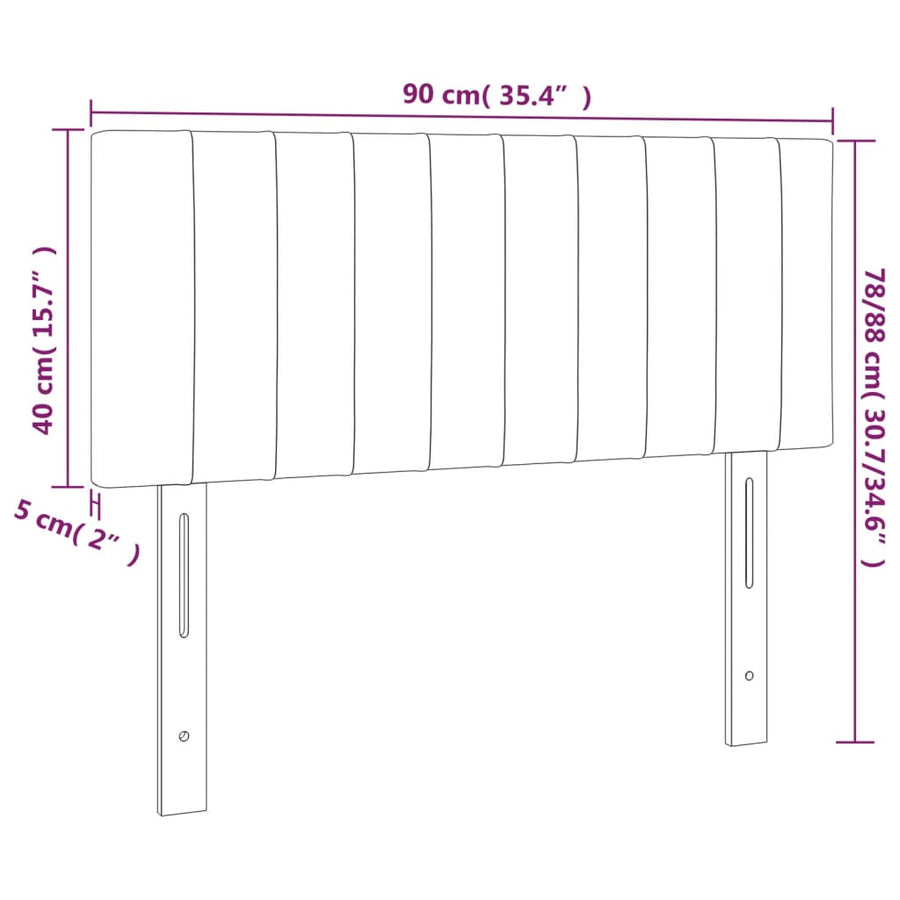Hoofdbord 90x5x78/88 cm stof zwart 90 cm Laag