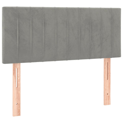 Hoofdbord 90X5X78/88 Cm Fluweel Lichtgrijs 90 cm Laag