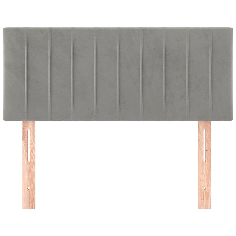 Hoofdbord 90X5X78/88 Cm Fluweel Lichtgrijs 90 cm Laag