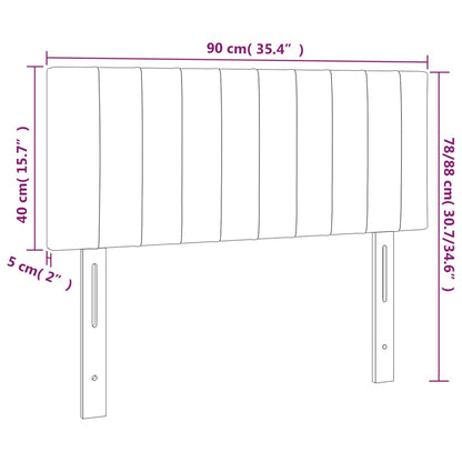 Hoofdbord 90X5X78/88 Cm Fluweel Zwart 90 cm Laag