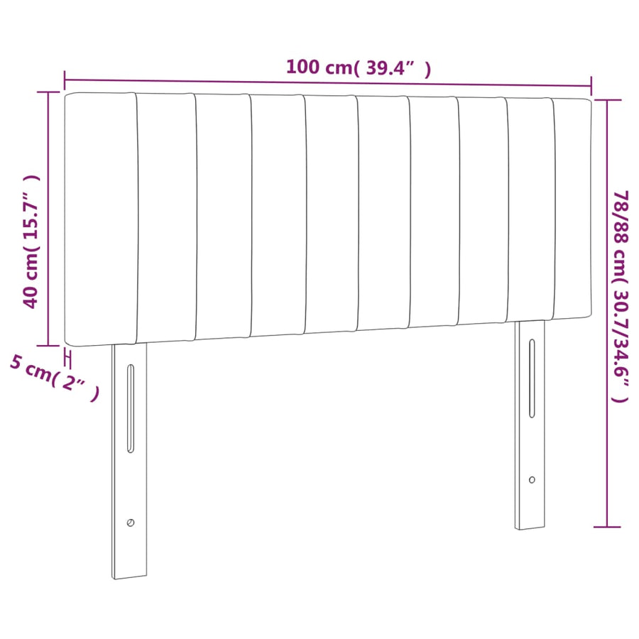 Hoofdbord 100x5x78/88 cm stof donkerbruin 100 cm Donkerbruin