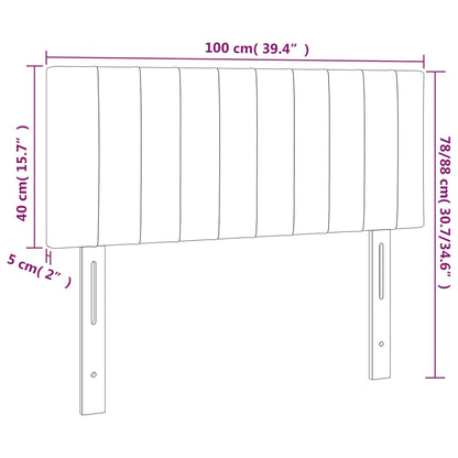 Hoofdbord 100x5x78/88 cm stof blauw 100 cm Laag