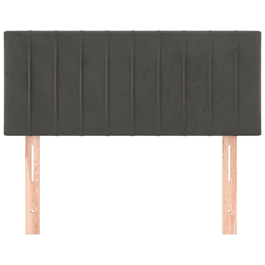 Hoofdbord 00X5X78/88 Cm Fluweel Donkergrijs 100 cm Laag