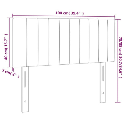 Hoofdbord 00X5X78/88 Cm Fluweel Zwart 100 cm Laag