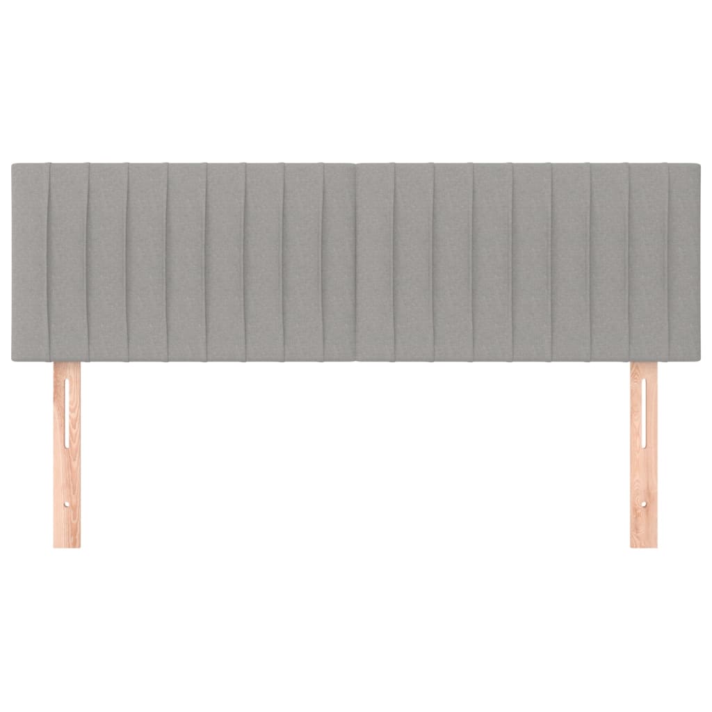 Hoofdborden 2 St 72X5X78/88 Cm Stof Lichtgrijs 144 cm Laag
