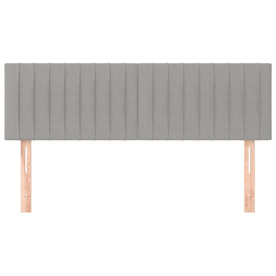 Hoofdborden 2 St 72X5X78/88 Cm Stof Lichtgrijs 144 cm Laag