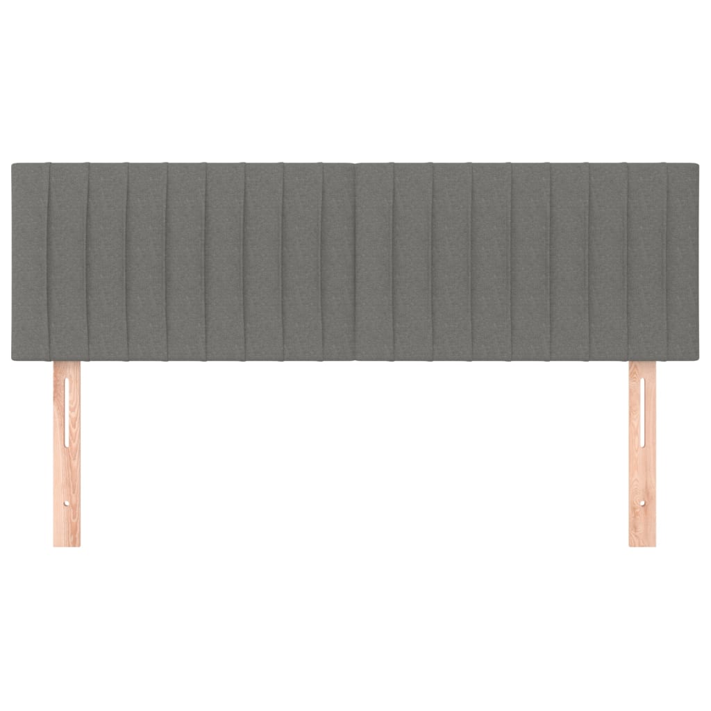 Hoofdborden 2 st 72x5x78/88 cm stof donkergrijs 144 cm Laag