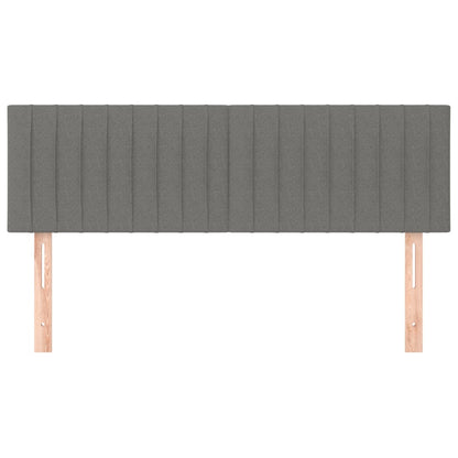 Hoofdborden 2 st 72x5x78/88 cm stof donkergrijs 144 cm Laag