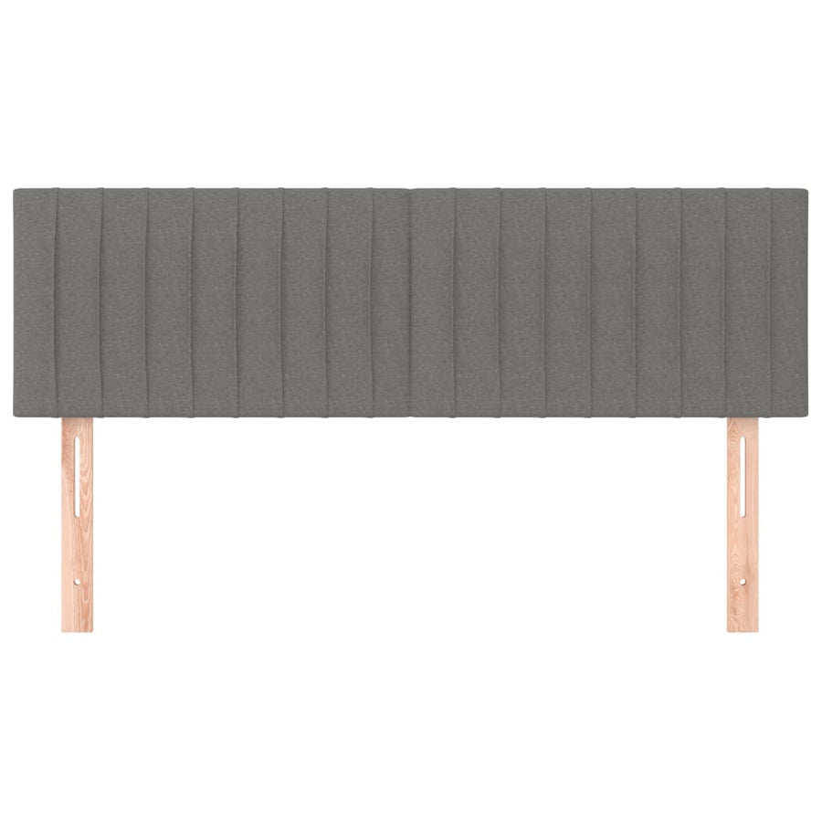 Hoofdborden 2 st 72x5x78/88 cm stof donkergrijs 144 cm Laag