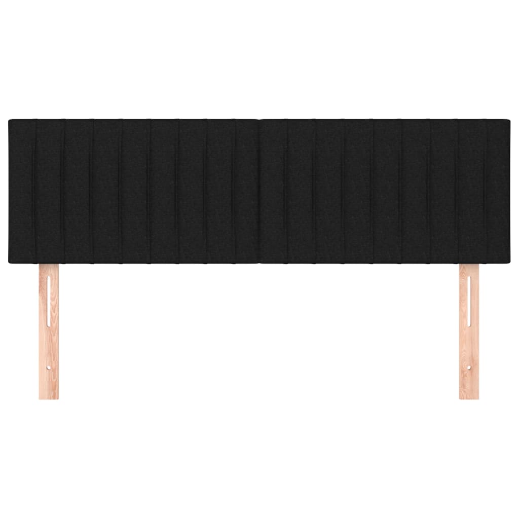 Hoofdborden 2 st 72x5x78/88 cm stof zwart 1 144 cm Zwart