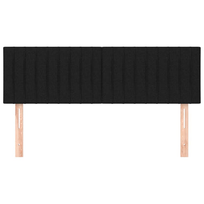 Hoofdborden 2 st 72x5x78/88 cm stof zwart 1 144 cm Zwart