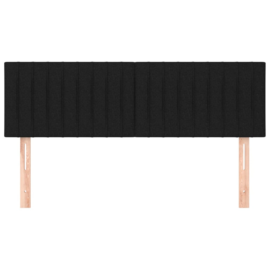 Hoofdborden 2 st 72x5x78/88 cm stof zwart 1 144 cm Zwart