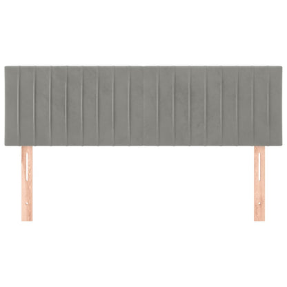 Hoofdborden 2 St 72X5X78/88 Cm Fluweel Lichtgrijs 144 cm Laag