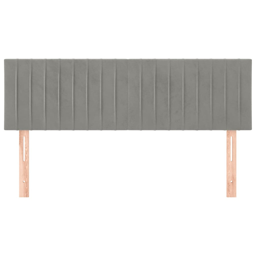 Hoofdborden 2 St 72X5X78/88 Cm Fluweel Lichtgrijs 144 cm Laag