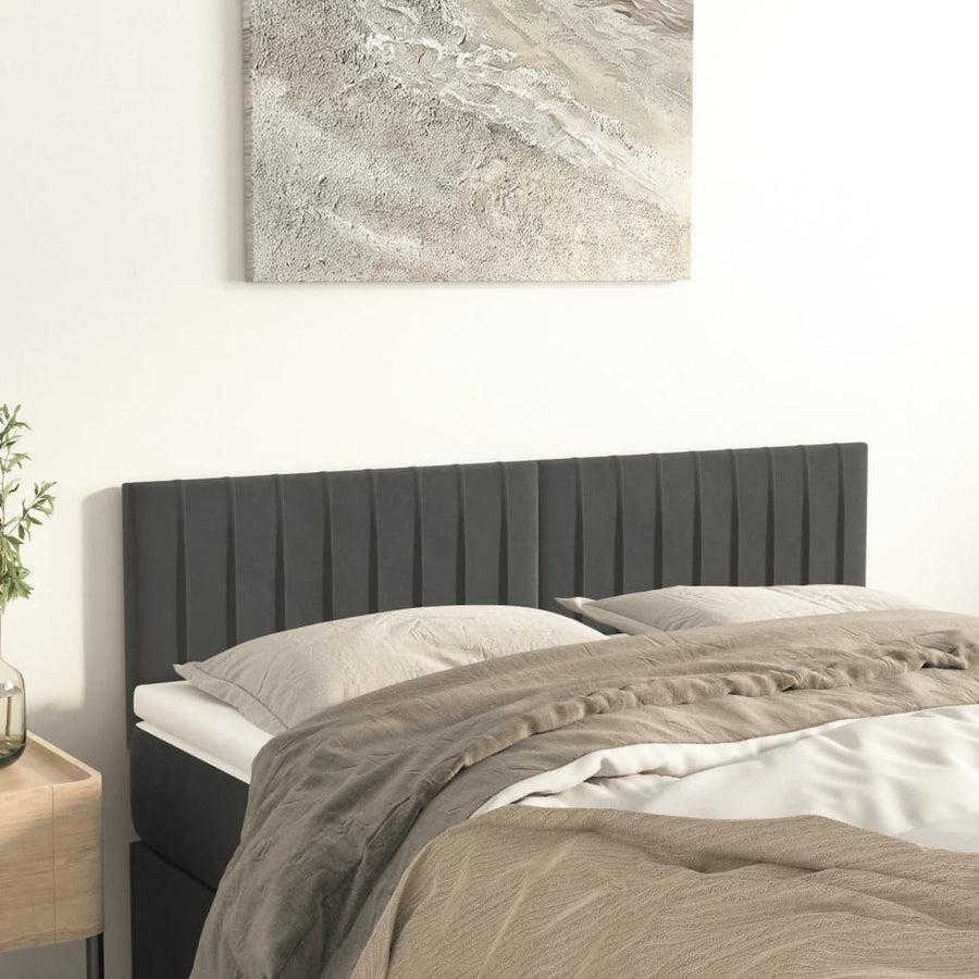 Hoofdborden 2 St 80X5X78/88 Cm Fluweel Donkergroen