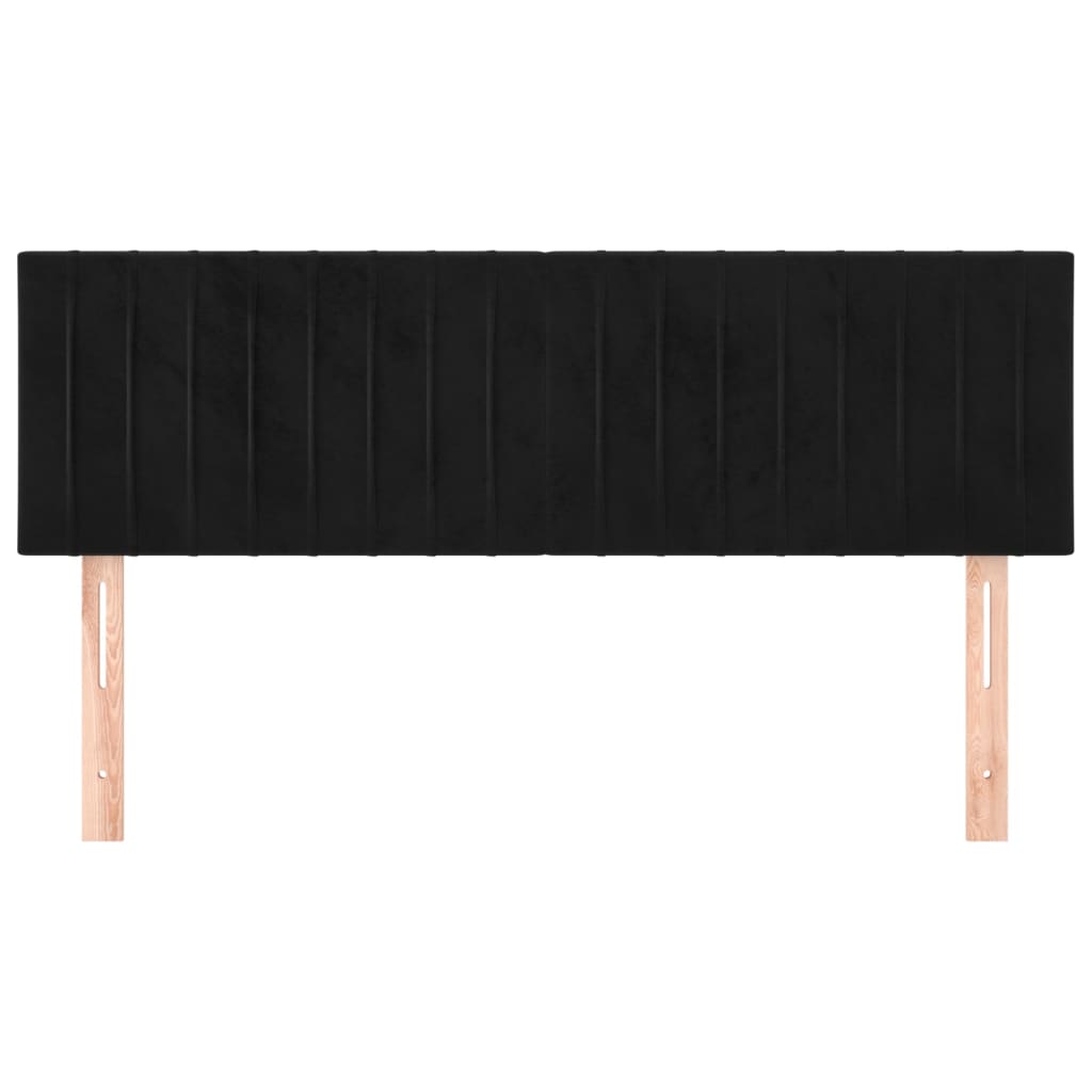 Hoofdborden 2 St 72X5X78/88 Cm Fluweel Zwart 144 cm Laag