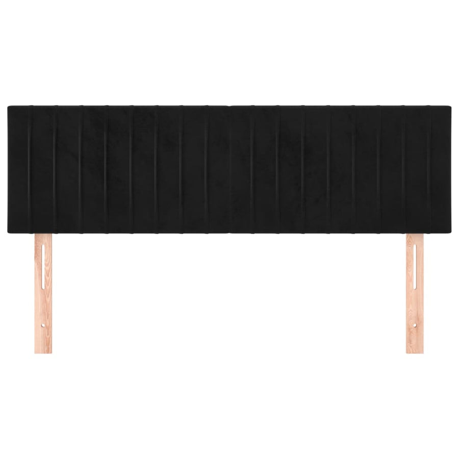Hoofdborden 2 St 72X5X78/88 Cm Fluweel Zwart 144 cm Laag