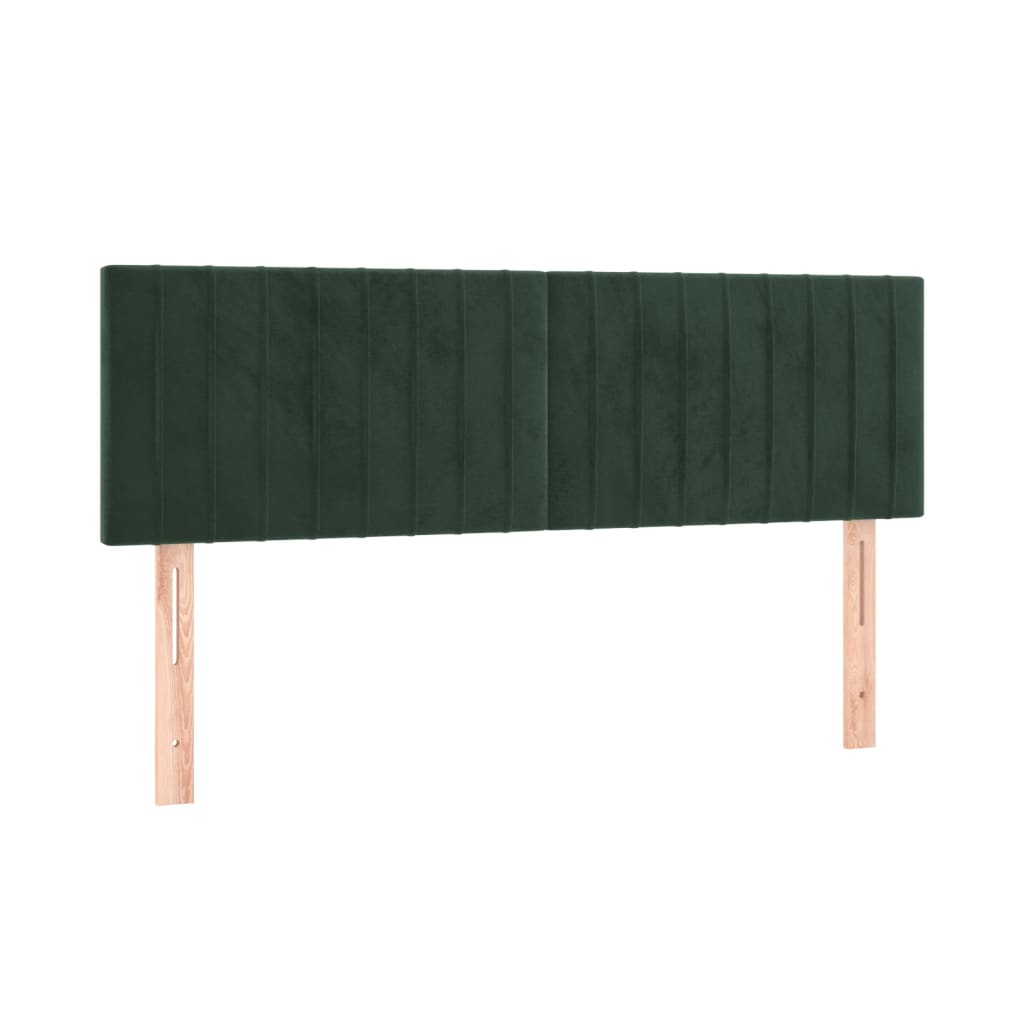 Hoofdborden 2 St 72X5X78/88 Cm Fluweel Donkergroen 144 cm Laag