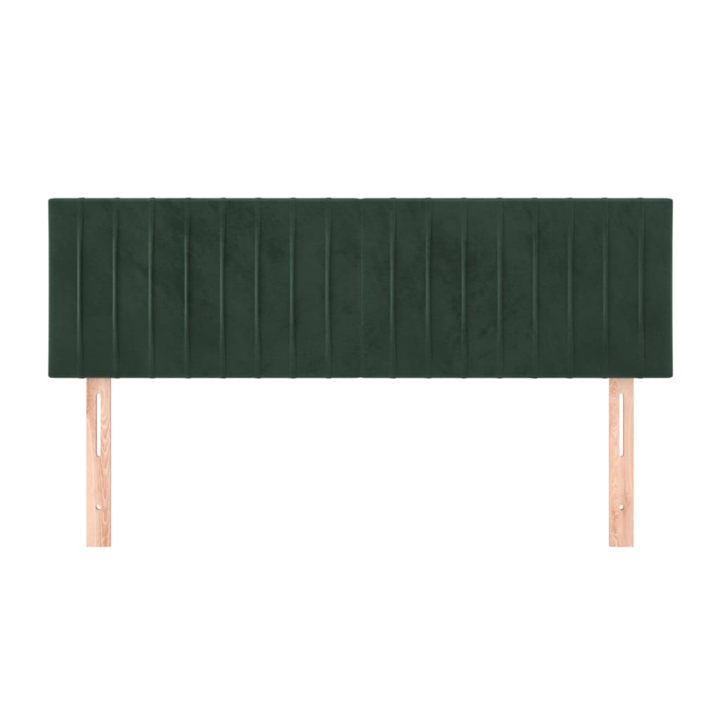 Hoofdborden 2 St 72X5X78/88 Cm Fluweel Donkergroen 144 cm Laag