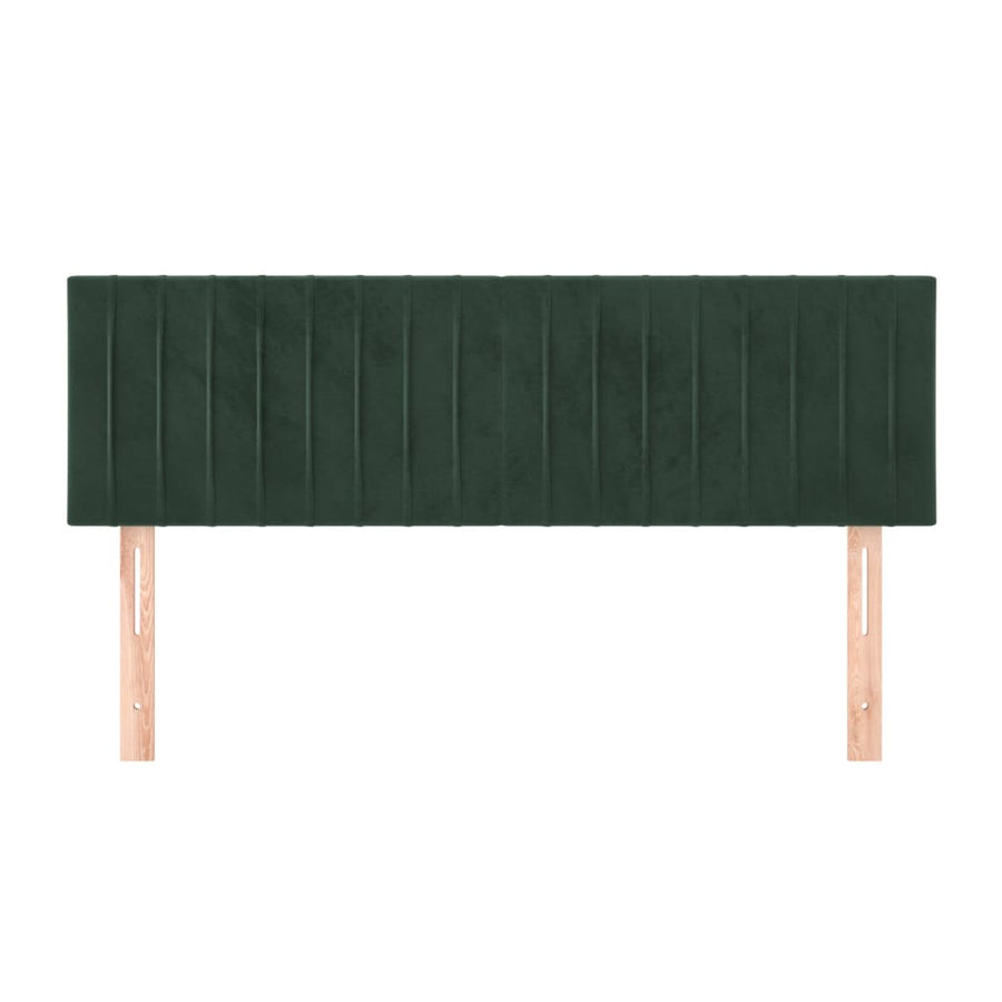 Hoofdborden 2 St 72X5X78/88 Cm Fluweel Donkergroen 144 cm Laag