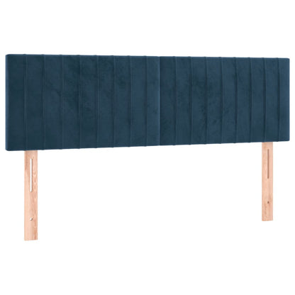 Hoofdborden 2 St 72X5X78/88 Cm Fluweel Donkerblauw 144 cm Laag