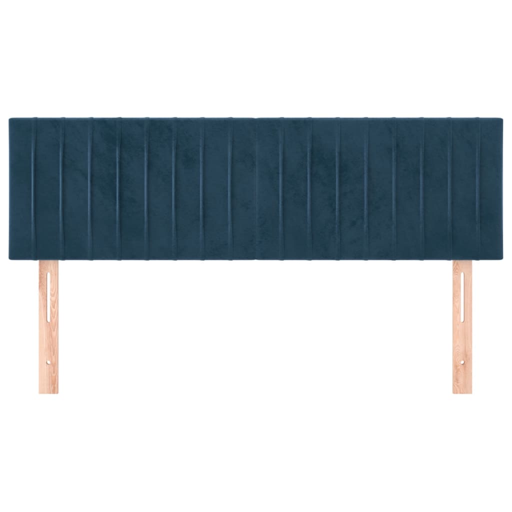 Hoofdborden 2 St 72X5X78/88 Cm Fluweel Donkerblauw 144 cm Laag