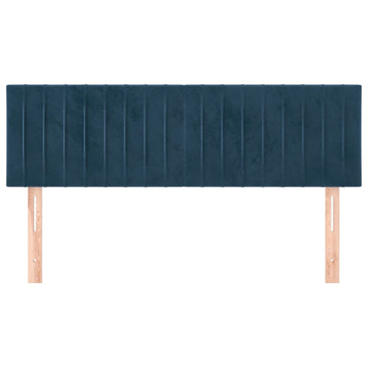 Hoofdborden 2 St 72X5X78/88 Cm Fluweel Donkerblauw 144 cm Laag