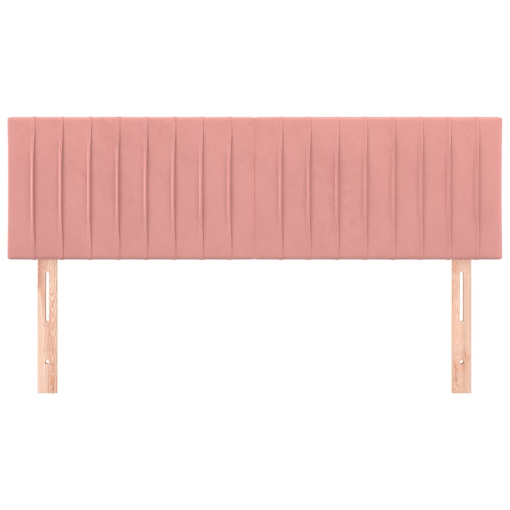 Hoofdborden 2 St 72X5X78/88 Cm Fluweel Roze 144 cm Laag