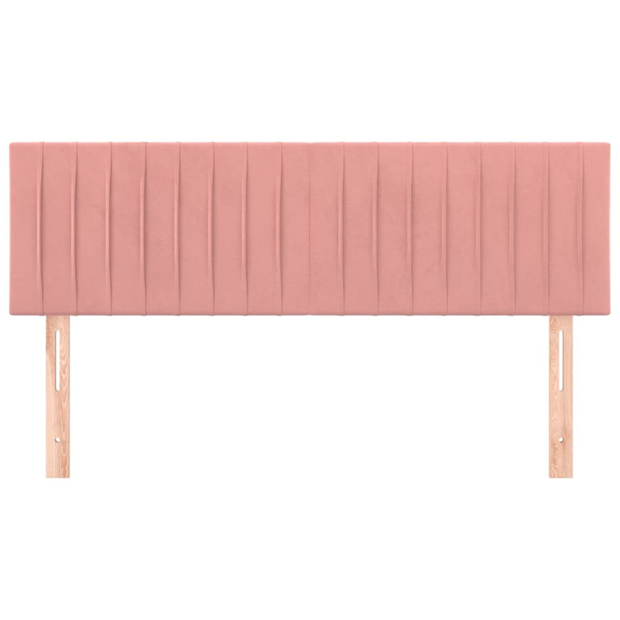 Hoofdborden 2 St 72X5X78/88 Cm Fluweel Roze 144 cm Laag