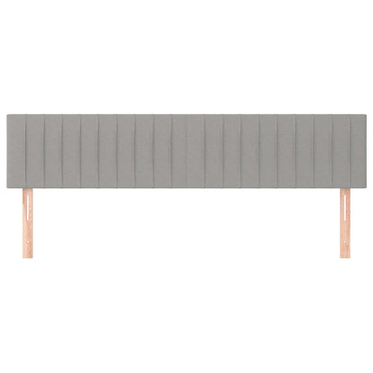 Hoofdborden 2 st 80x5x78/88 cm stof lichtgrijs 160 cm Laag