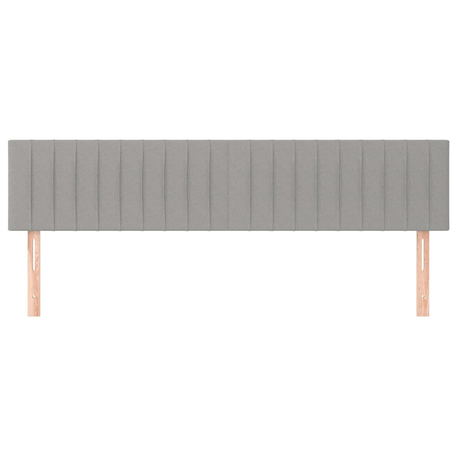 Hoofdborden 2 st 80x5x78/88 cm stof lichtgrijs 160 cm Laag