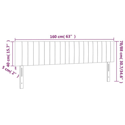 Hoofdborden 2 st 80x5x78/88 cm stof zwart 1 160 cm Zwart