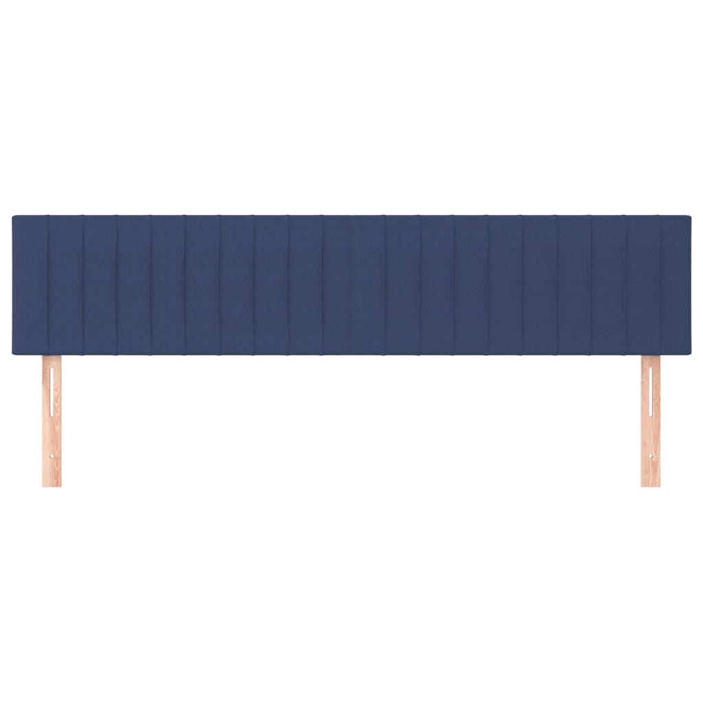 Hoofdborden 2 st 80x5x78/88 cm stof blauw 160 cm Laag
