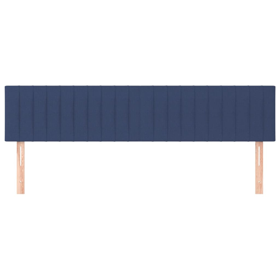 Hoofdborden 2 st 80x5x78/88 cm stof blauw 160 cm Laag