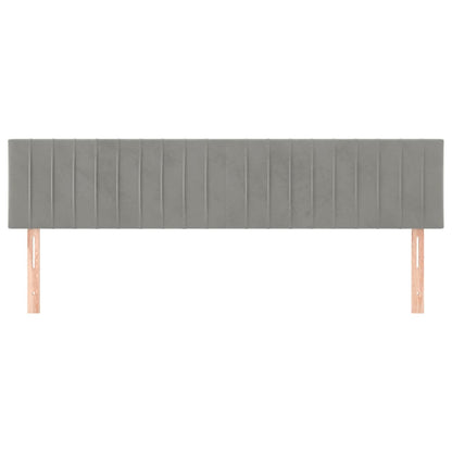 Hoofdborden 2 St 80X5X78/88 Cm Fluweel Lichtgrijs 160 cm Laag