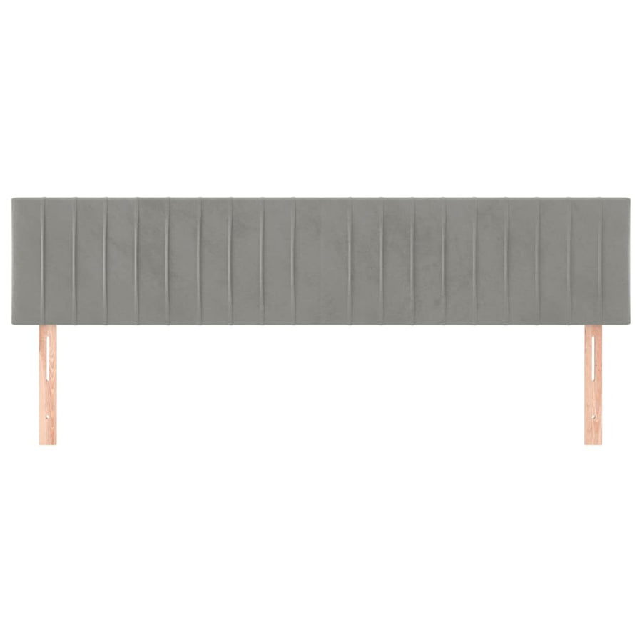 Hoofdborden 2 St 80X5X78/88 Cm Fluweel Lichtgrijs 160 cm Laag