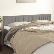 Hoofdborden 2 st 160x5x78/88 cm fluweel lichtgrijs