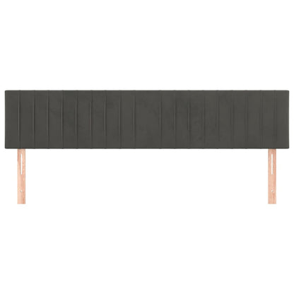 Hoofdborden 2 St 80X5X78/88 Cm Fluweel Donkergrijs 160 cm Laag