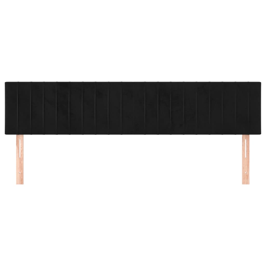 Hoofdborden 2 St 80X5X78/88 Cm Fluweel Zwart 160 cm Laag