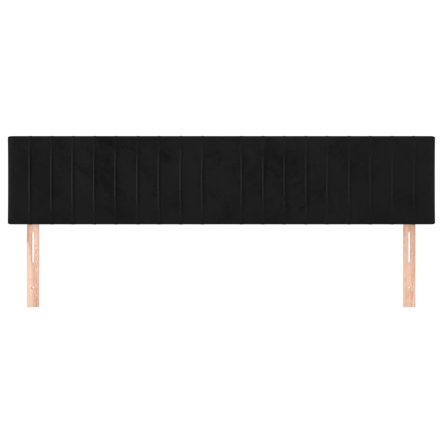Hoofdborden 2 St 80X5X78/88 Cm Fluweel Zwart 160 cm Laag